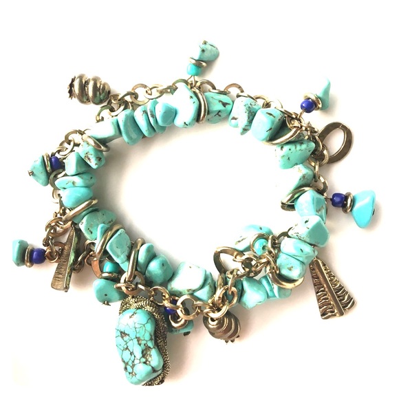 Turquoise chain necklace with matching bracelet - Picture 6 of 6